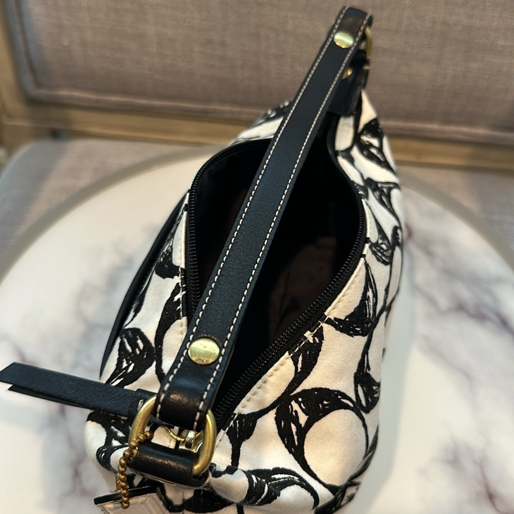COACH—Vintage Y2K Black & White Signature Monogram Logo Mini Bag- canvas - Picture 10 of 12
